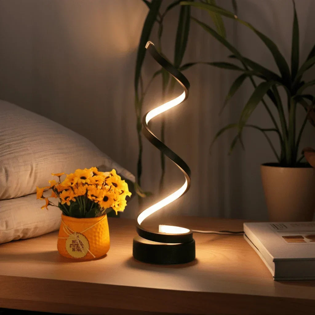 SpiralLight LED Table Lamp With Dimmable Lighting and Touch Control | Kalsten