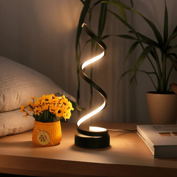SpiralLight LED Table Lamp With Dimmable Lighting and Touch Control | Kalsten