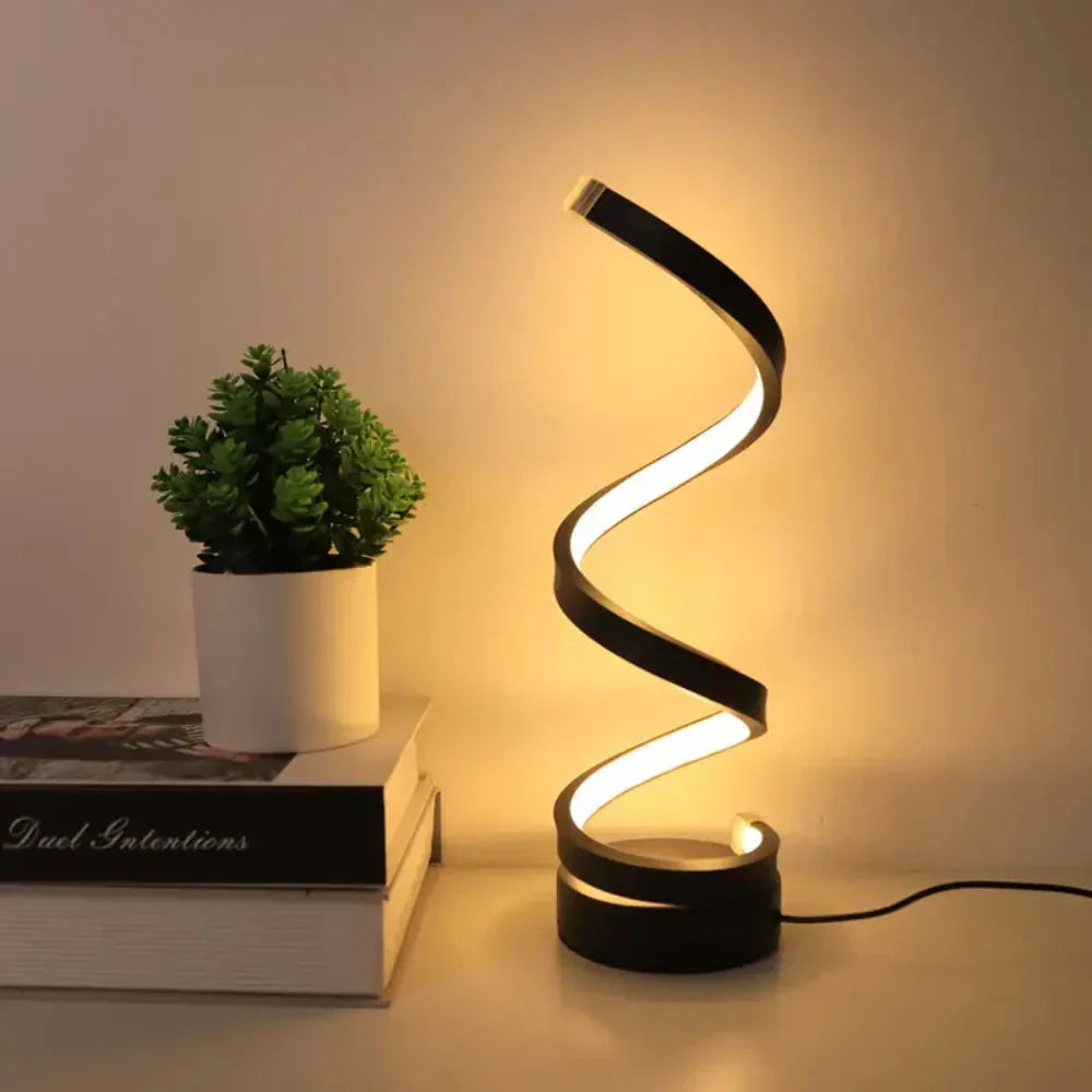 SpiralLight LED Table Lamp With Dimmable Lighting and Touch Control | Kalsten