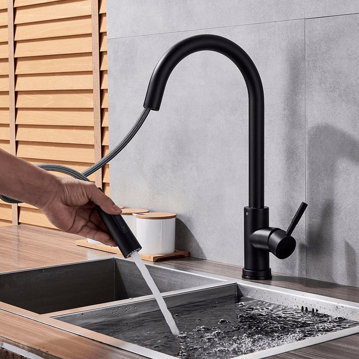 Kalsten | TouchTech Pull-Out Kitchen Tap – Sensor Touchless Mixer Tap with Flexible Spout | Modern Brass Faucet