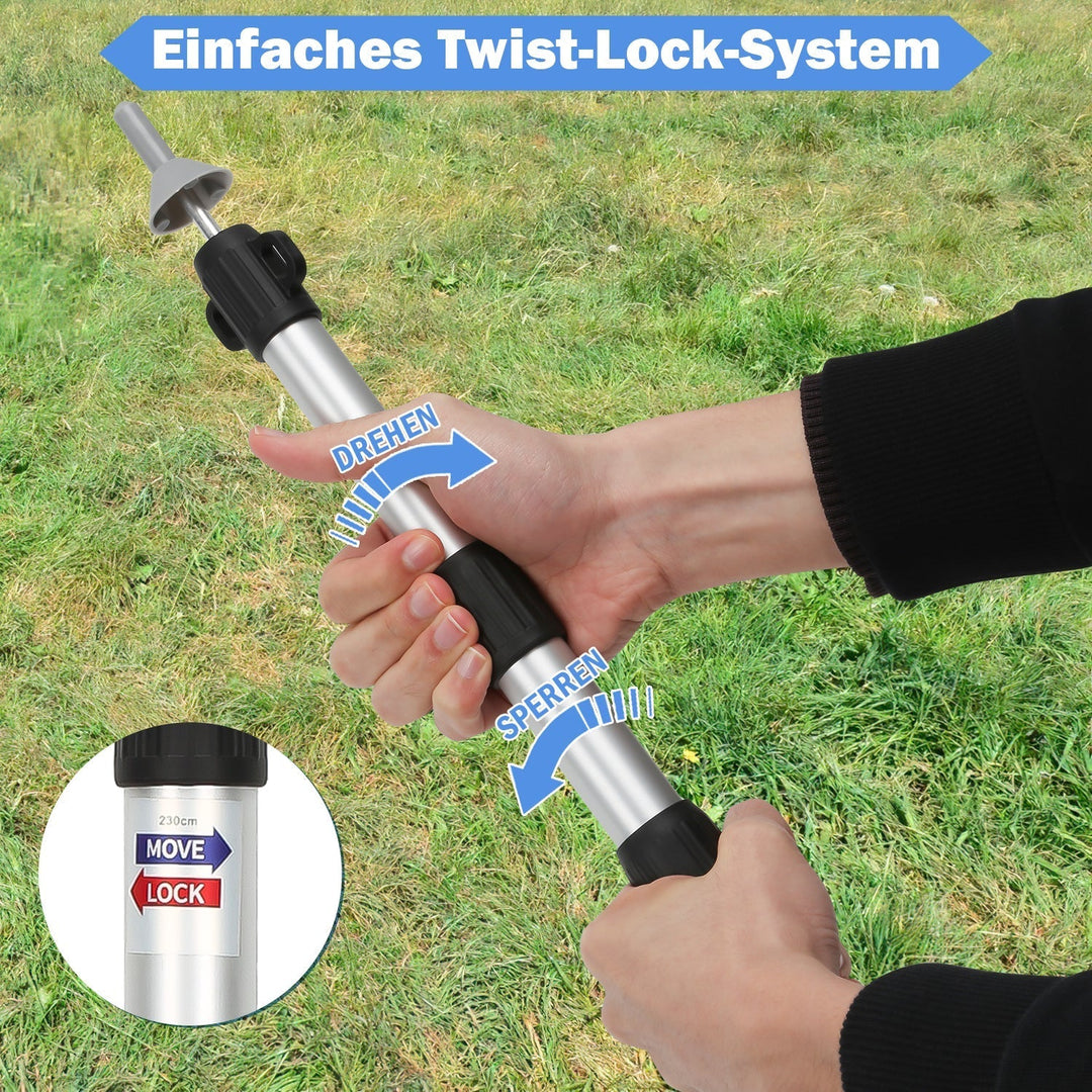 Telescopic pole for tents Adjustable Aluminum | Kalsten