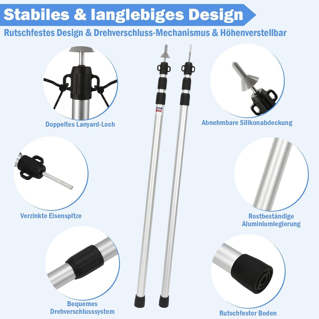 Telescopic pole for tents Adjustable Aluminum | Kalsten