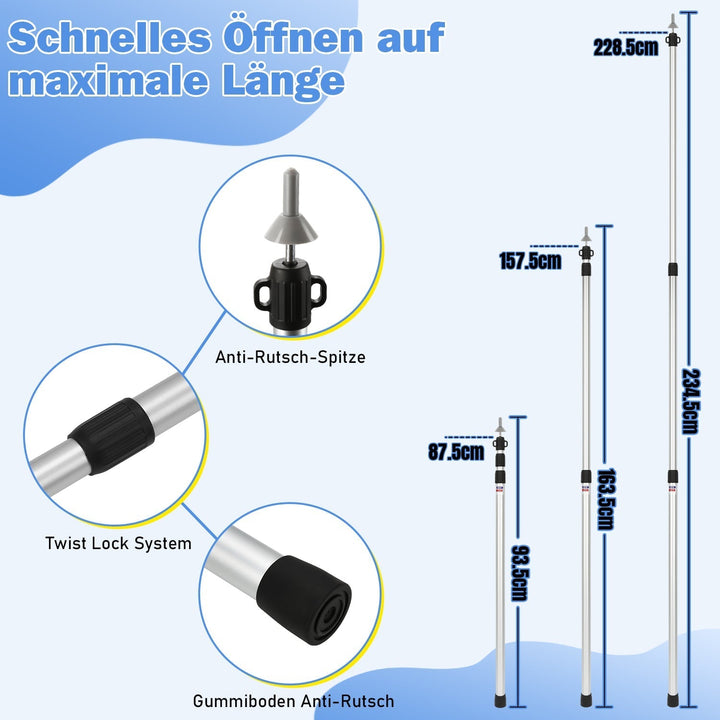 Telescopic pole for tents Adjustable Aluminum | Kalsten