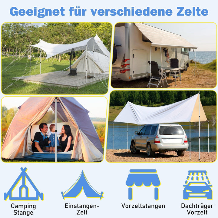 Telescopic pole for tents Adjustable Aluminum | Kalsten
