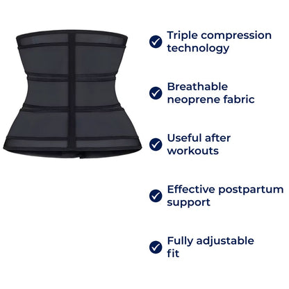 ThermoCore | Waist Trainer Belt – Triple Compression – Breathable Neoprene Material – Post-Workout & Postpartum Use Skanto