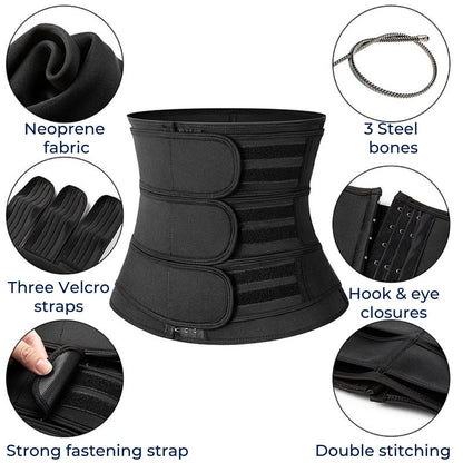 ThermoCore | Waist Trainer Belt – Triple Compression – Breathable Neoprene Material – Post-Workout & Postpartum Use Skanto