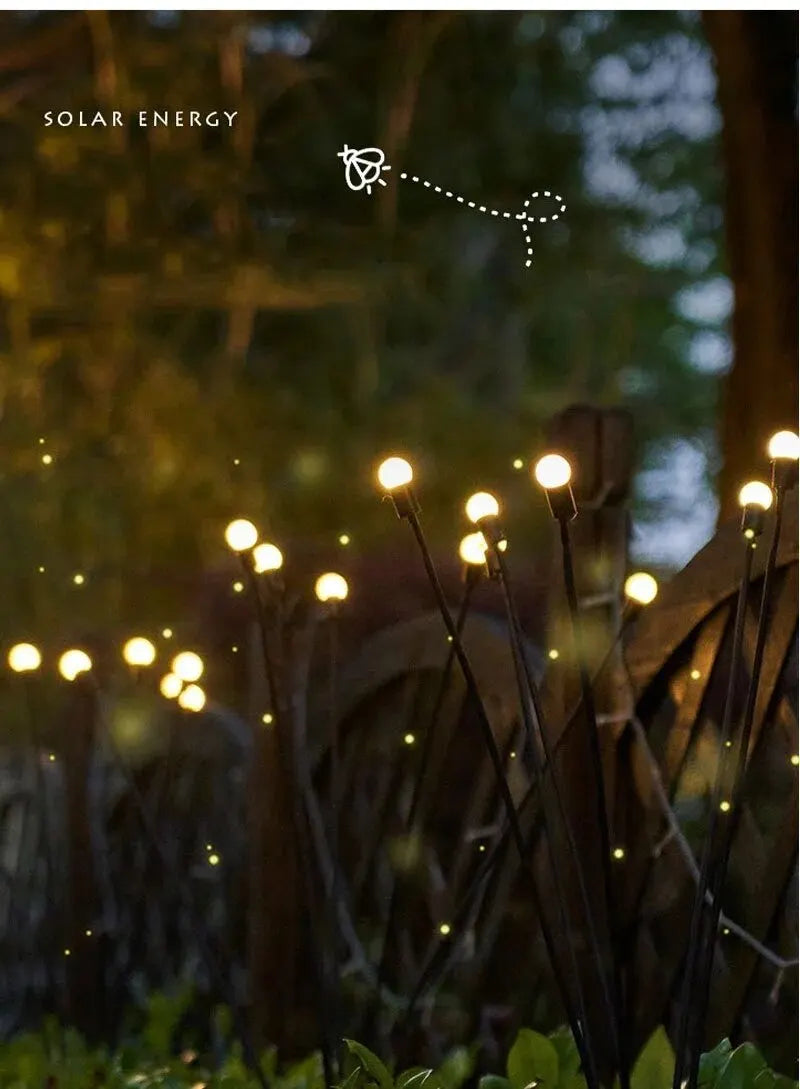 Solar-powered Firefly Garden Light - Three-headed LED Lamp for Outdoors | Kalsten