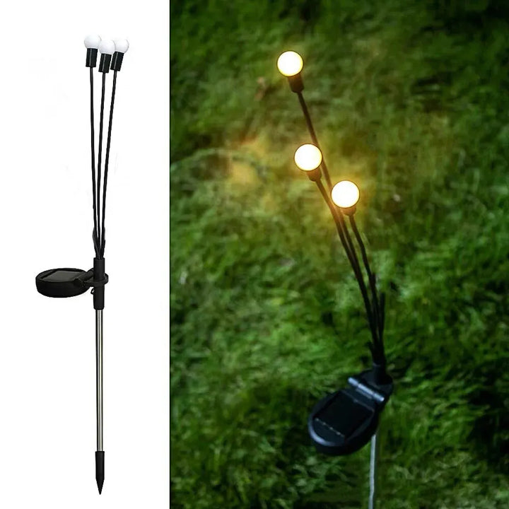 Solar-powered Firefly Garden Light - Three-headed LED Lamp for Outdoors | Kalsten