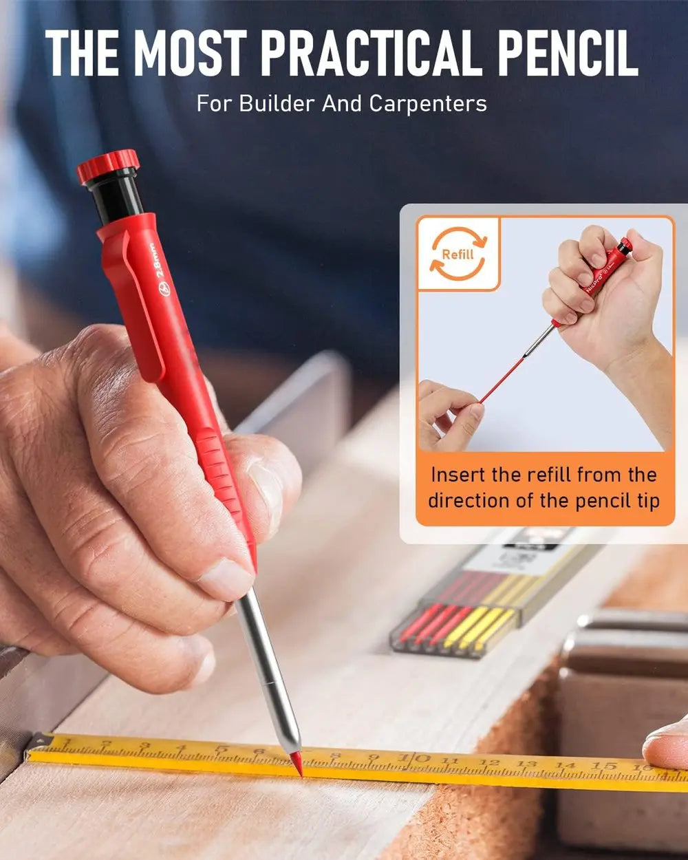 BowLift | Borehole carpenter pencil with refill set