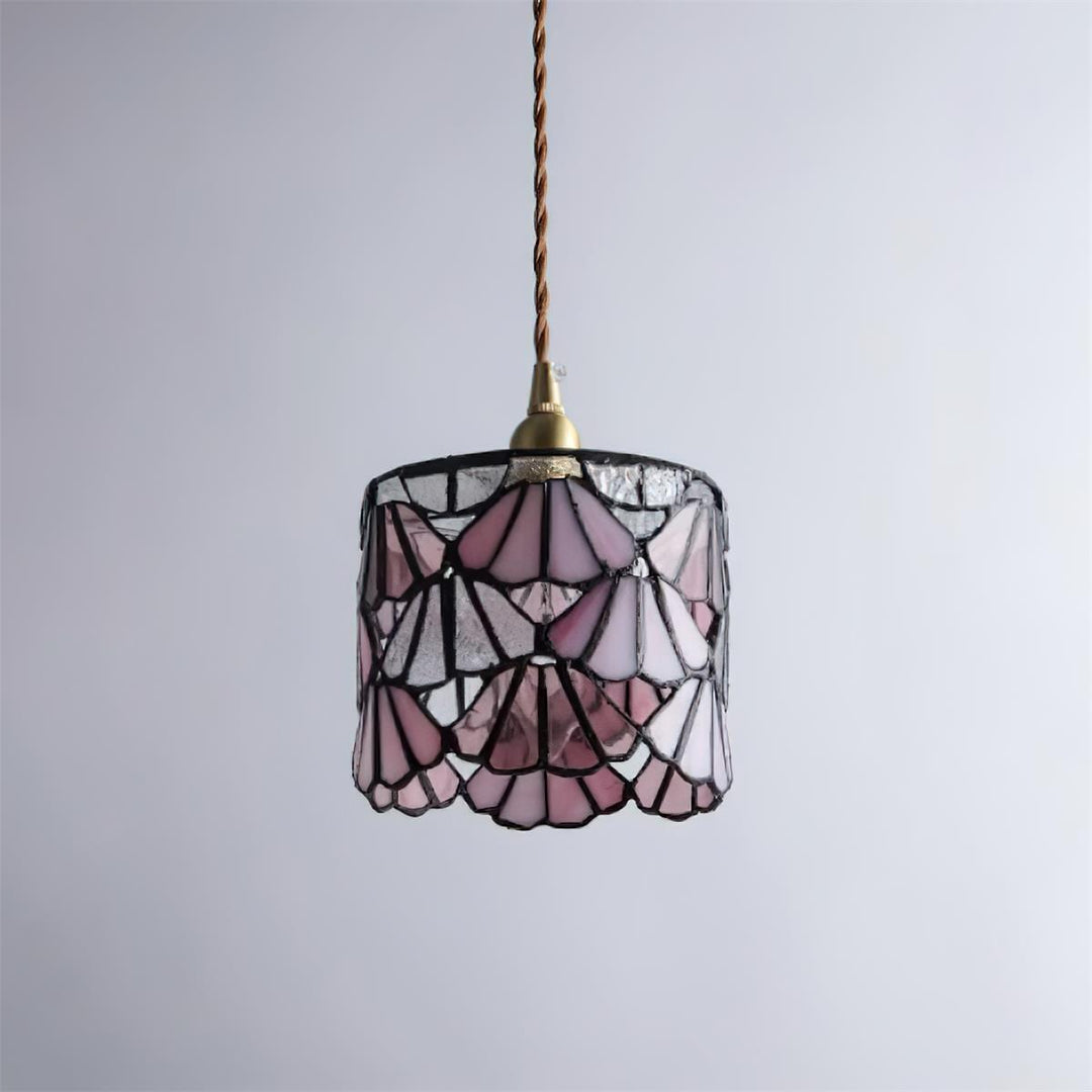 Pendant Light Glass 5.3 in Blue Pink Brass Stained Ceiling Lamp Vintage Home Dining Room Kitchen Lighting | Kalsten