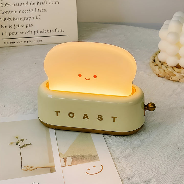 TinyToast Table Lamp – Portable Toaster-Shaped Night Light with Dimmable LED & USB Port | Kalsten
