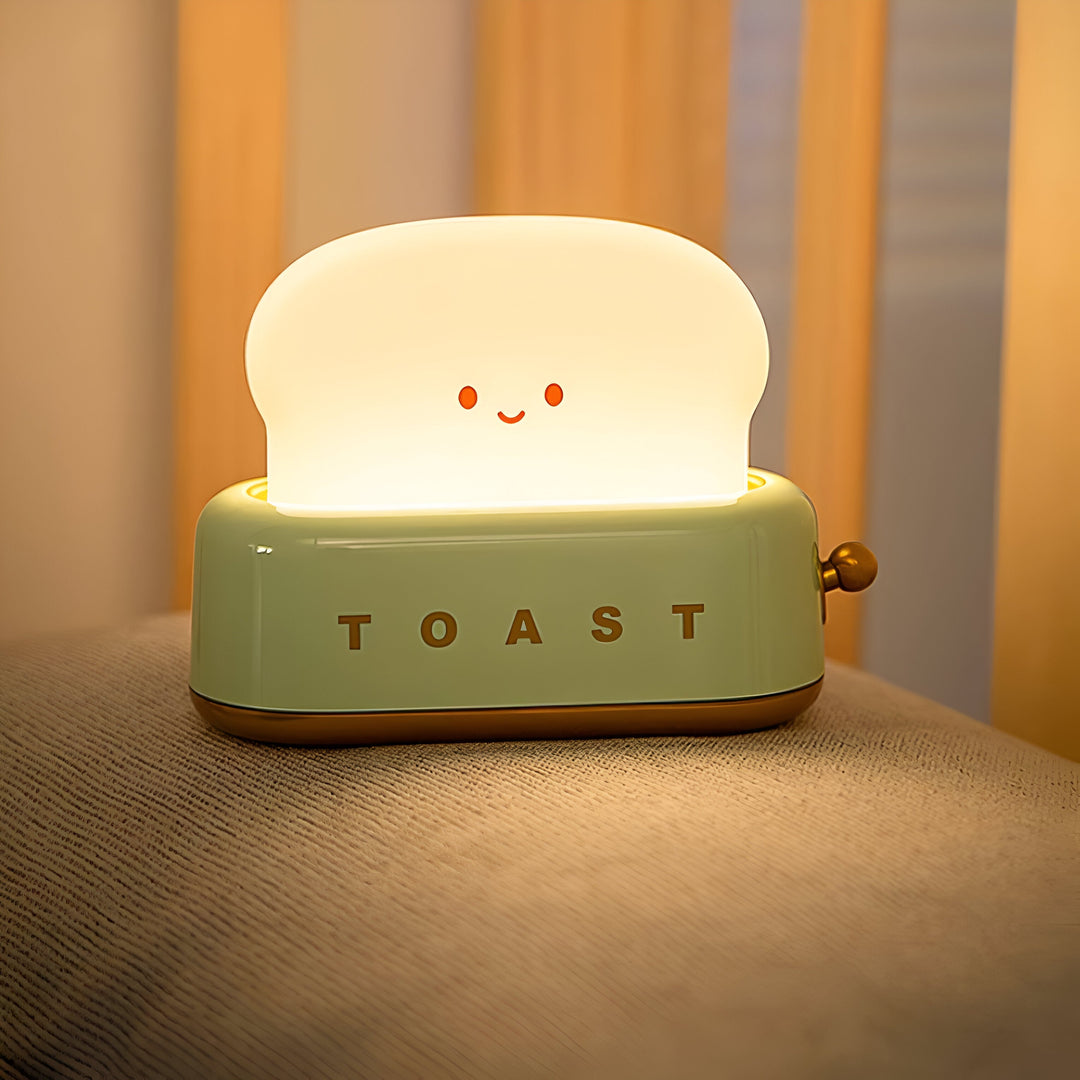 TinyToast Table Lamp – Portable Toaster-Shaped Night Light with Dimmable LED & USB Port | Kalsten