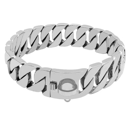 Skanto | Strength Collar Metal Dog Collar – Solid Stainless Steel Collar for Large Dogs