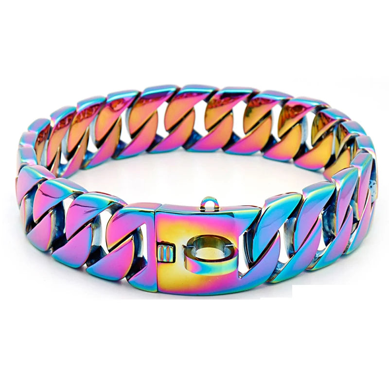 Brehn | KrachtNeck Metal Dog Collar – Robust Stainless Steel Collar for Large Dogs