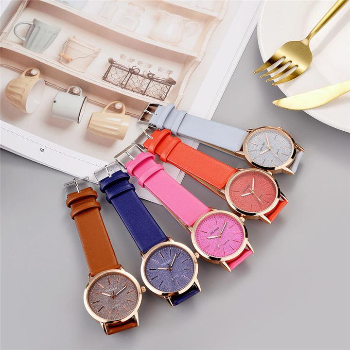 Kalsten | IcoolGadgets High Quality Fashion Womens Ladies Simple Watches Geneva Faux Leather Analog Quartz Wrist Watch clock saat Gift
