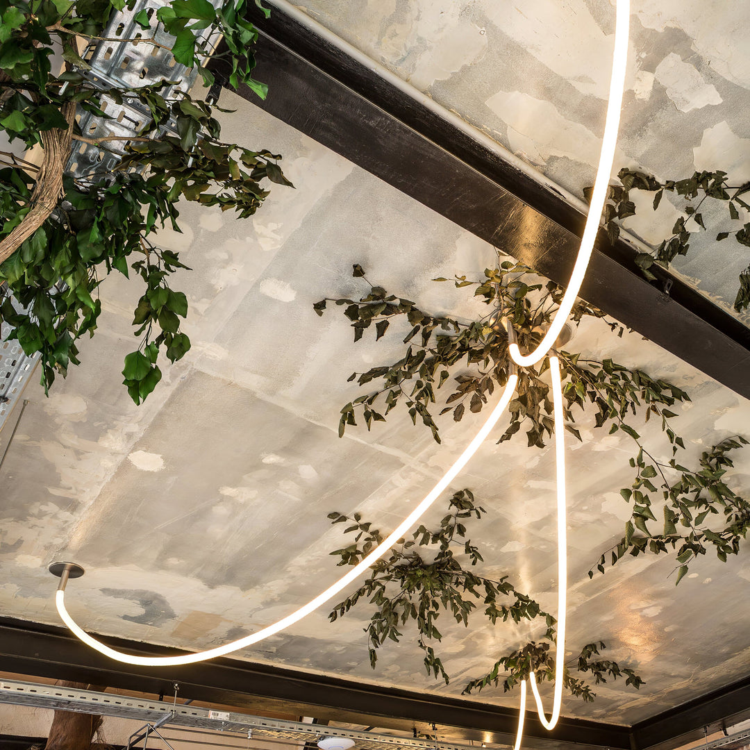 Pendant Light Silicone Integrated LED 78.7 in Gold Ceiling Indoor Modern Dining Kitchen Fixture | Kalsten