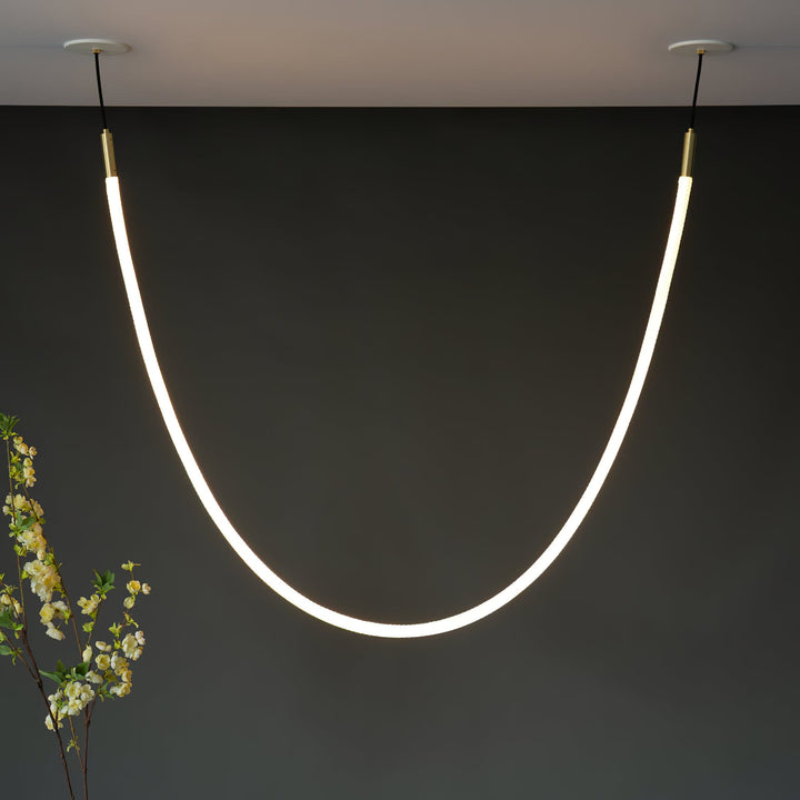 Pendant Light Silicone Integrated LED 78.7 in Gold Ceiling Indoor Modern Dining Kitchen Fixture | Kalsten