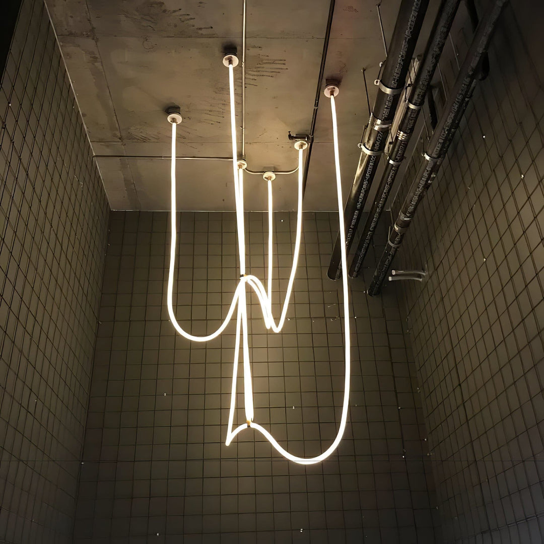 Pendant Light Silicone Integrated LED 78.7 in Gold Ceiling Indoor Modern Dining Kitchen Fixture | Kalsten