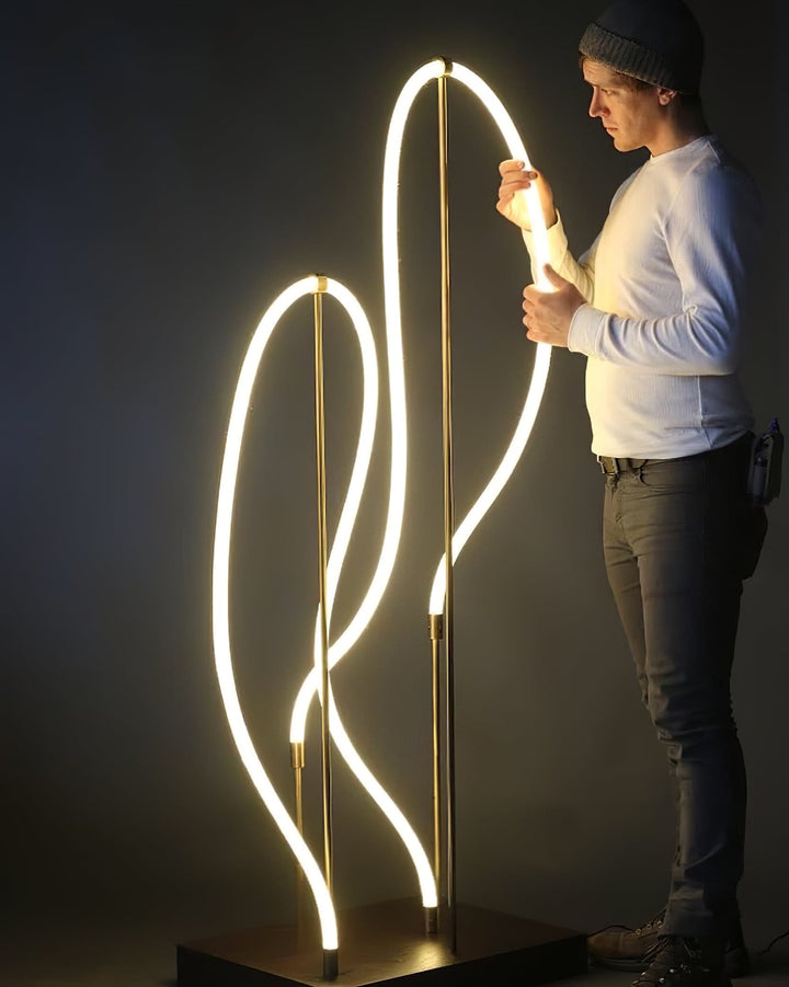 Pendant Light Silicone Integrated LED 78.7 in Gold Ceiling Indoor Modern Dining Kitchen Fixture | Kalsten