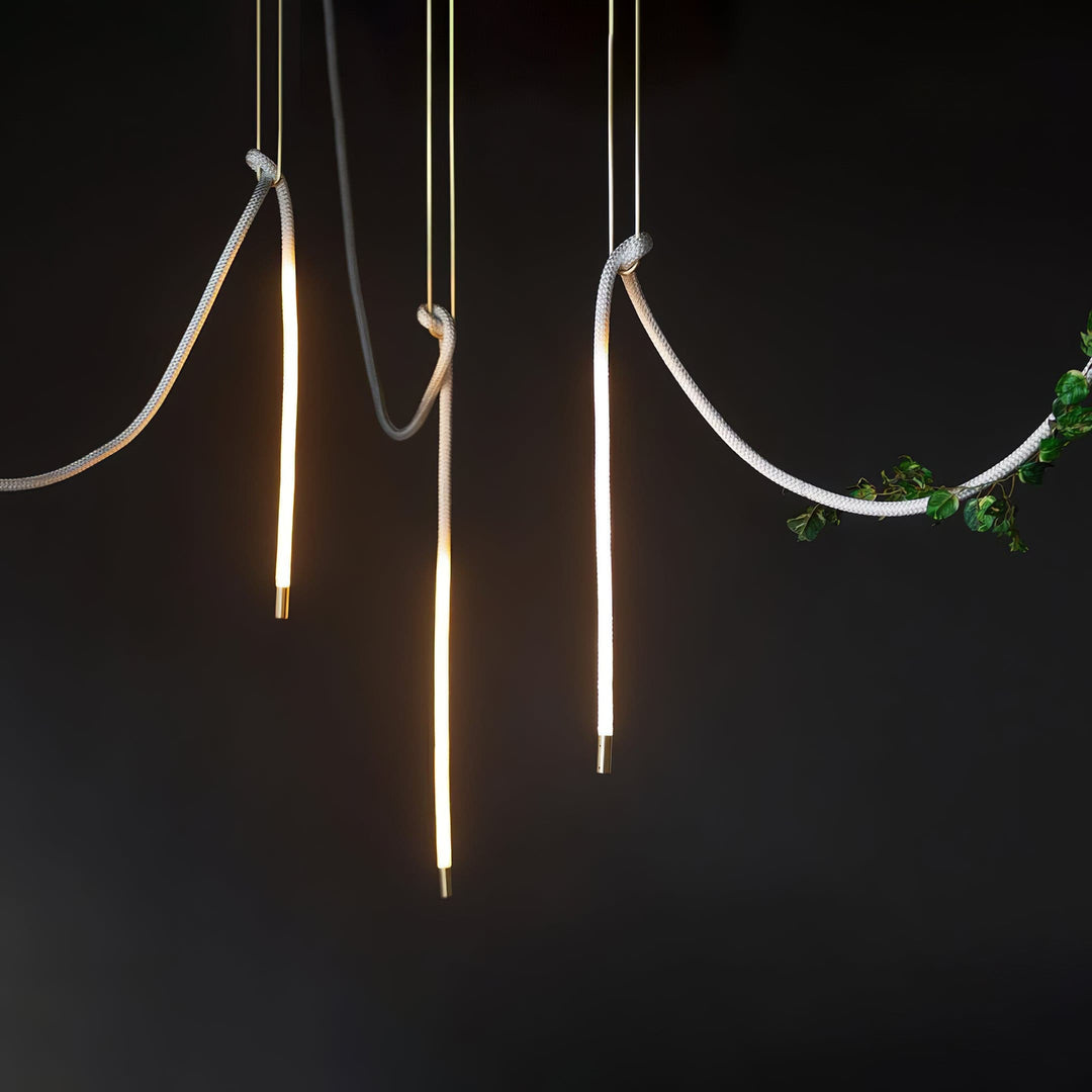 Pendant Light Silicone Integrated LED 78.7 in Gold Ceiling Indoor Modern Dining Kitchen Fixture | Kalsten