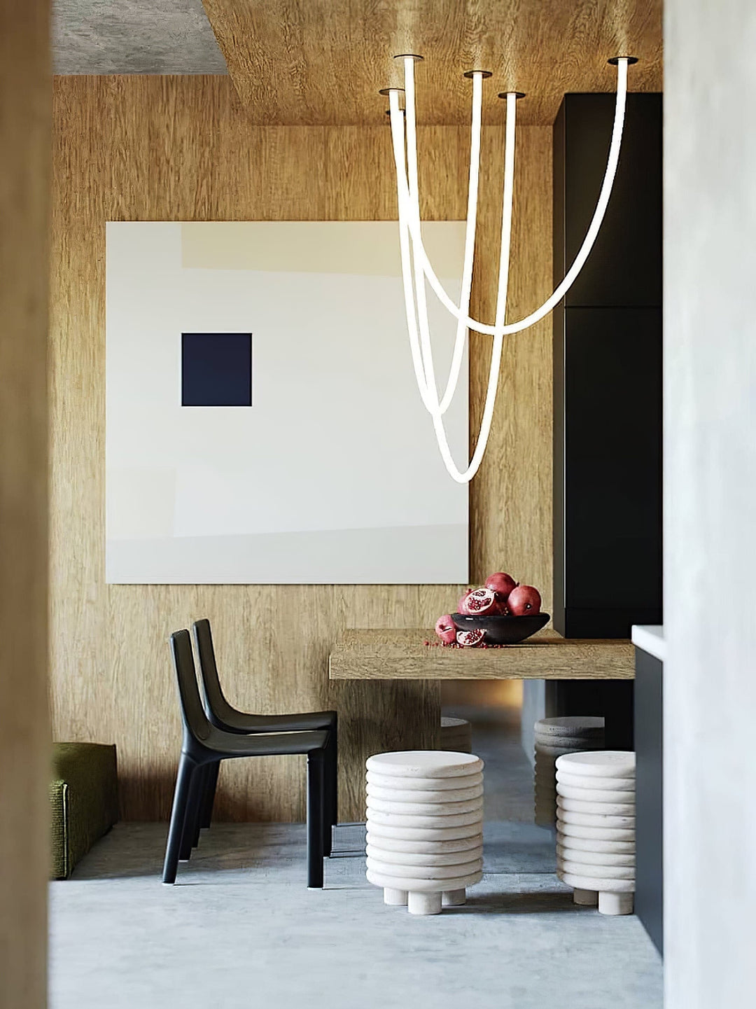Pendant Light Silicone Integrated LED 78.7 in Gold Ceiling Indoor Modern Dining Kitchen Fixture | Kalsten