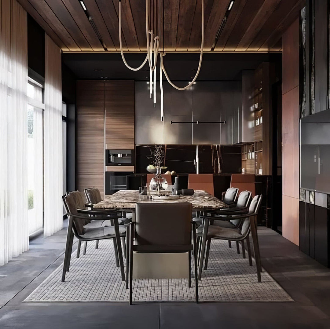 Pendant Light Silicone Integrated LED 78.7 in Gold Ceiling Indoor Modern Dining Kitchen Fixture | Kalsten