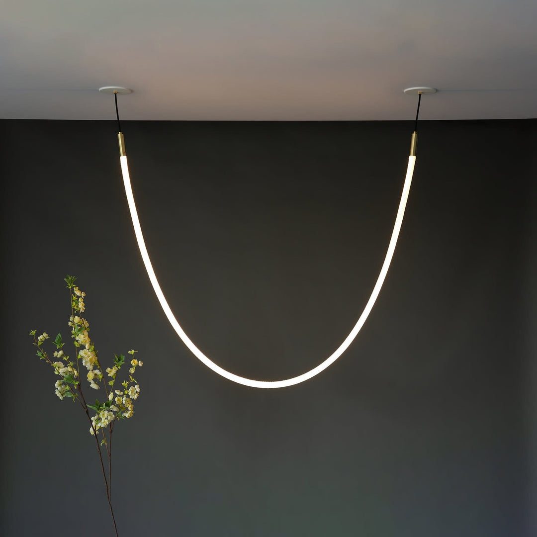 Pendant Light Silicone Integrated LED 78.7 in Gold Ceiling Indoor Modern Dining Kitchen Fixture | Kalsten