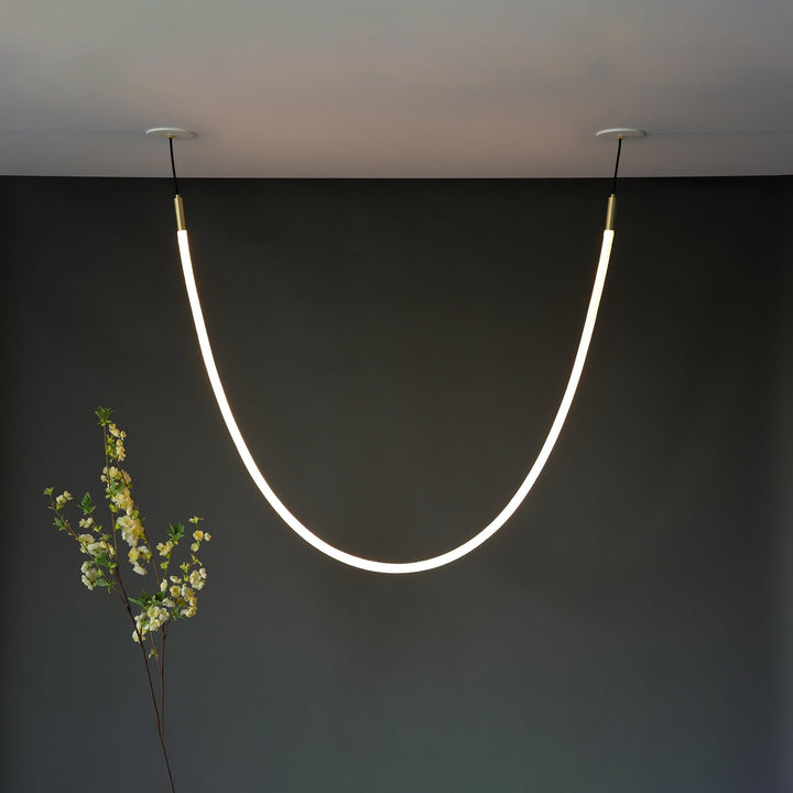 Pendant Light Silicone Integrated LED 78.7 in Gold Ceiling Indoor Modern Dining Kitchen Fixture | Kalsten