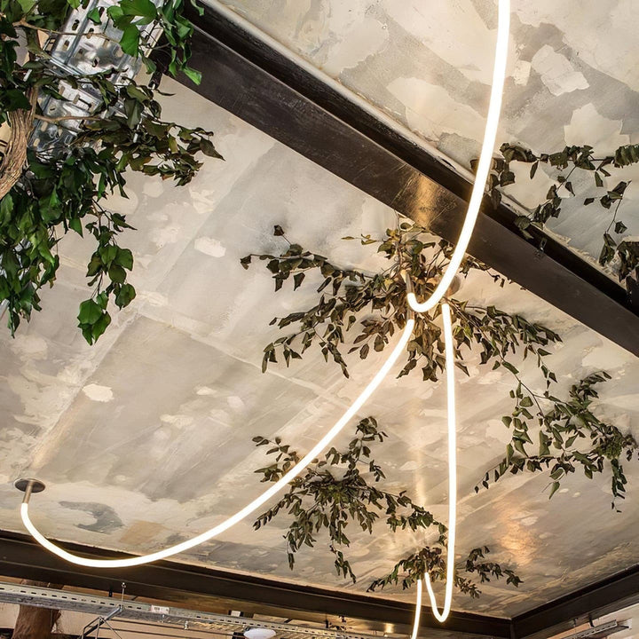 Pendant Light Silicone Integrated LED 78.7 in Gold Ceiling Indoor Modern Dining Kitchen Fixture | Kalsten