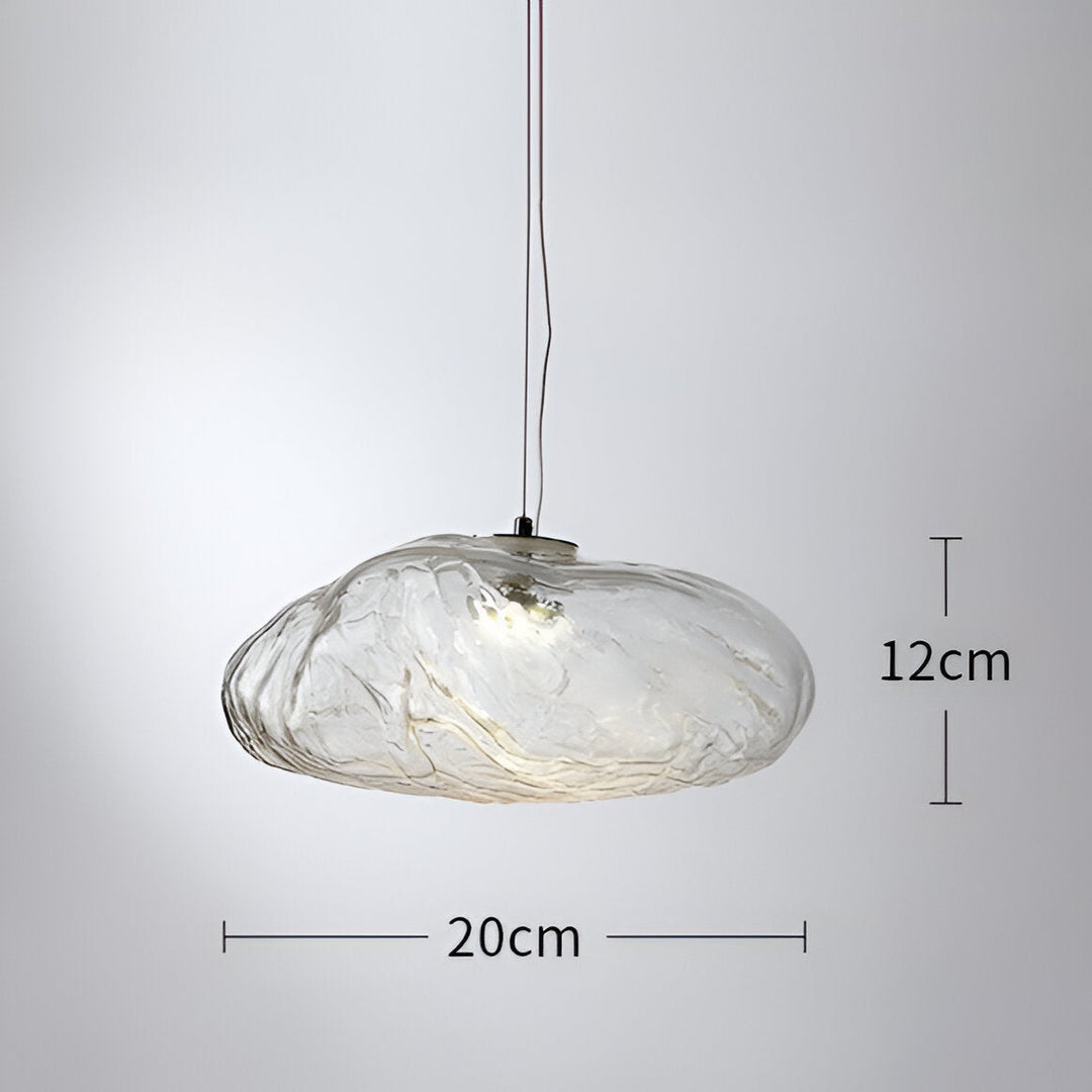 Pendant Light Glass Cloud 15.7 in Amber Dining Room Kitchen Island Hanging Ceiling Lamp Minimalist Nordic Artistic Fixture | Kalsten