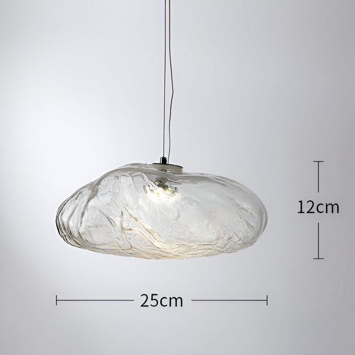 Pendant Light Glass Cloud 15.7 in Amber Dining Room Kitchen Island Hanging Ceiling Lamp Minimalist Nordic Artistic Fixture | Kalsten