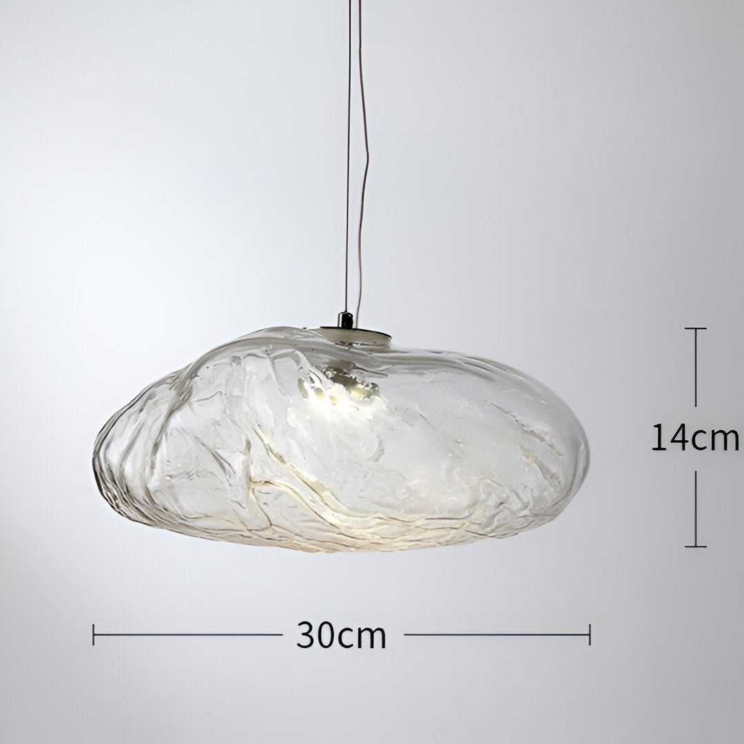 Pendant Light Glass Cloud 15.7 in Amber Dining Room Kitchen Island Hanging Ceiling Lamp Minimalist Nordic Artistic Fixture | Kalsten