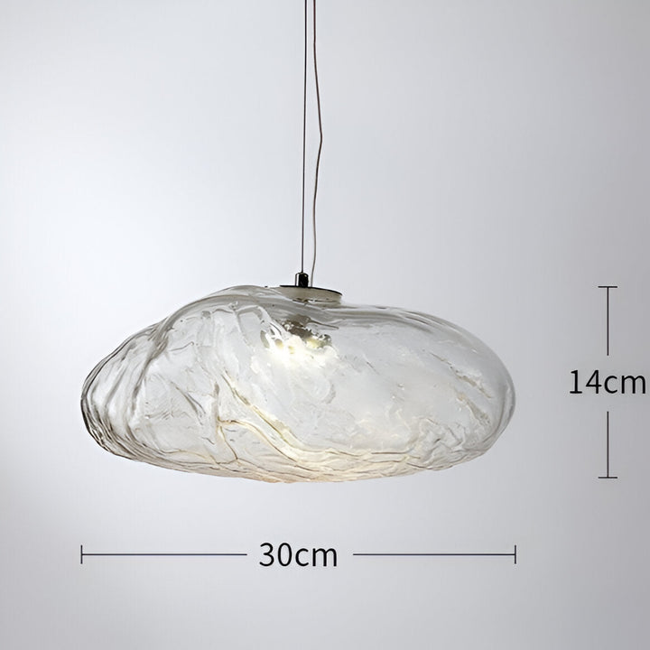 Pendant Light Glass Cloud 15.7 in Amber Dining Room Kitchen Island Hanging Ceiling Lamp Minimalist Nordic Artistic Fixture | Kalsten