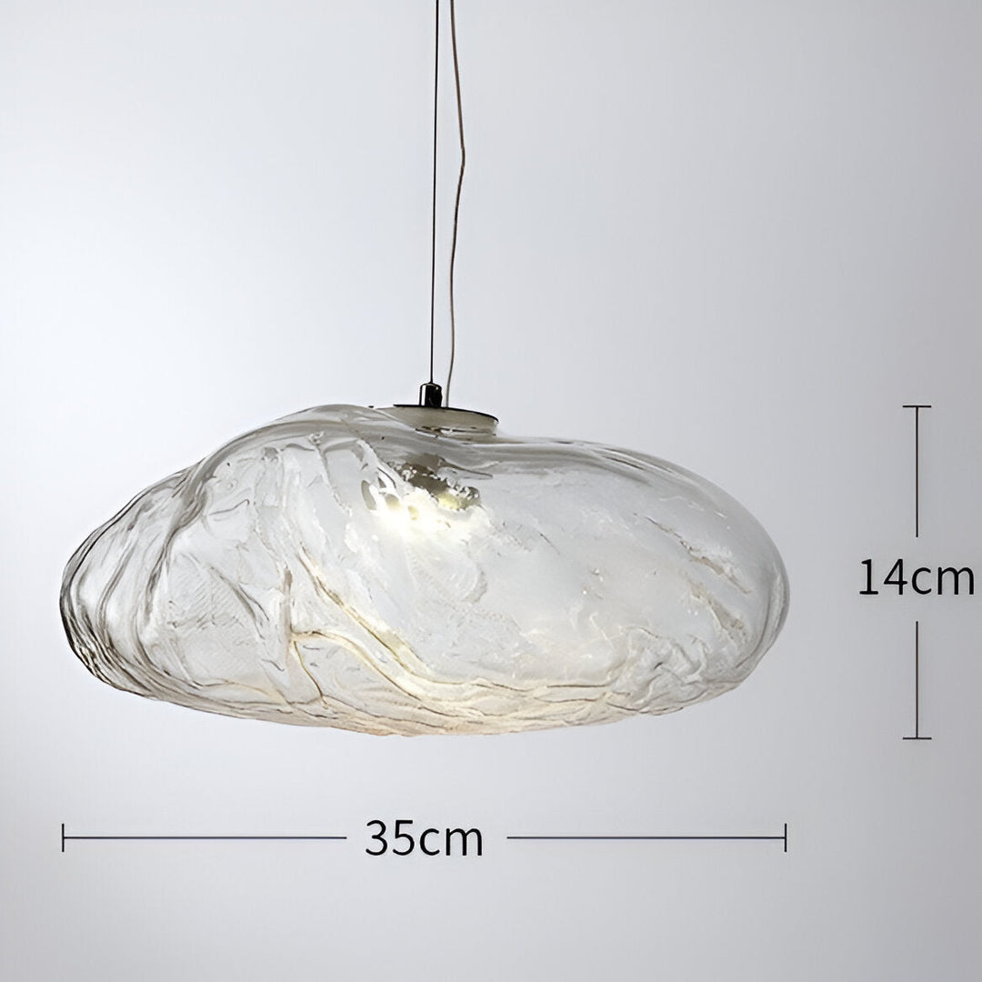 Pendant Light Glass Cloud 15.7 in Amber Dining Room Kitchen Island Hanging Ceiling Lamp Minimalist Nordic Artistic Fixture | Kalsten