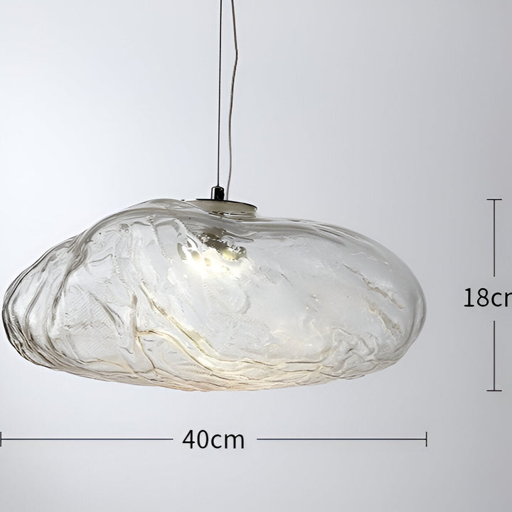 Pendant Light Glass Cloud 15.7 in Amber Dining Room Kitchen Island Hanging Ceiling Lamp Minimalist Nordic Artistic Fixture | Kalsten