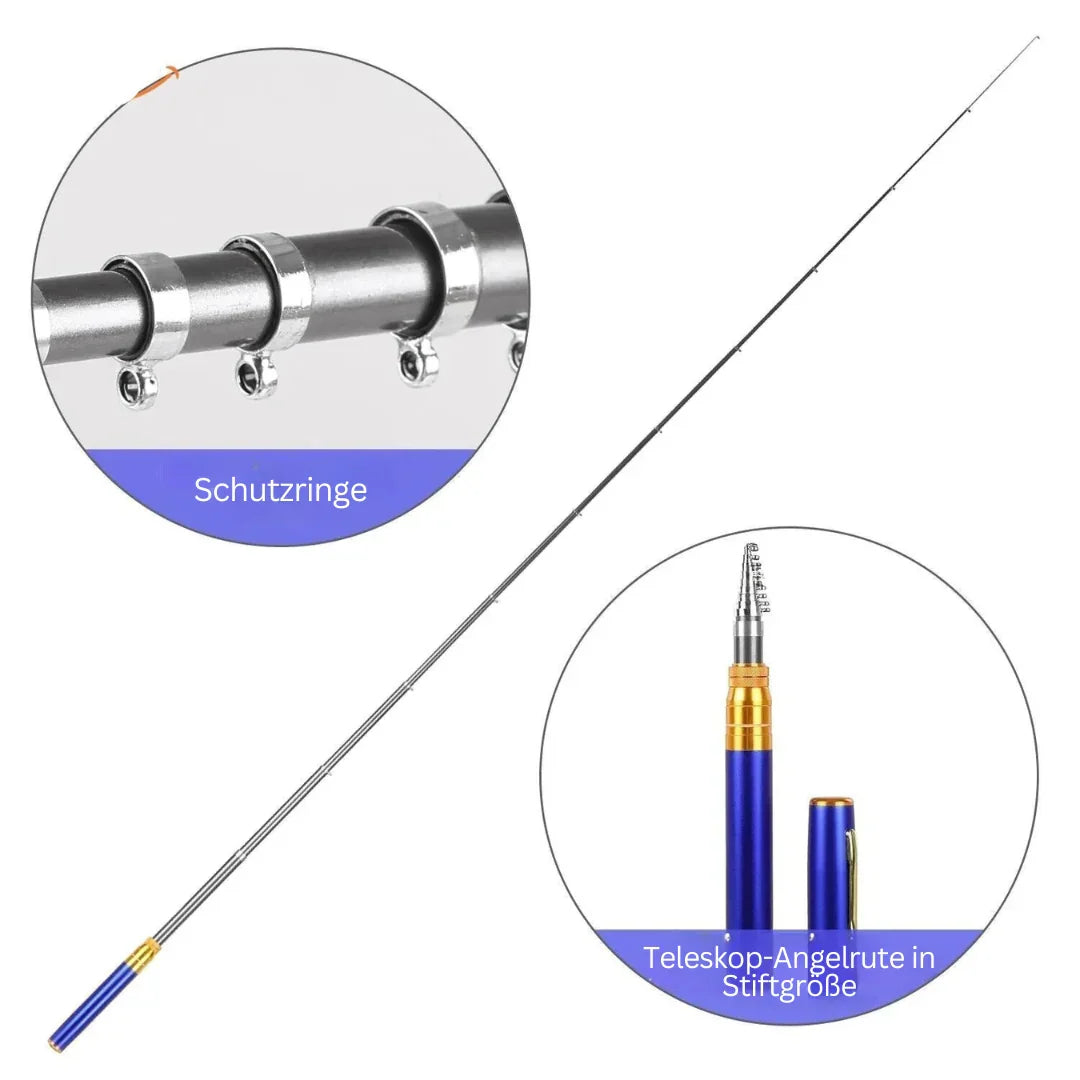Skanto | Compact Fishing Set with Telescopic Rod – Portable Rod for On the Go