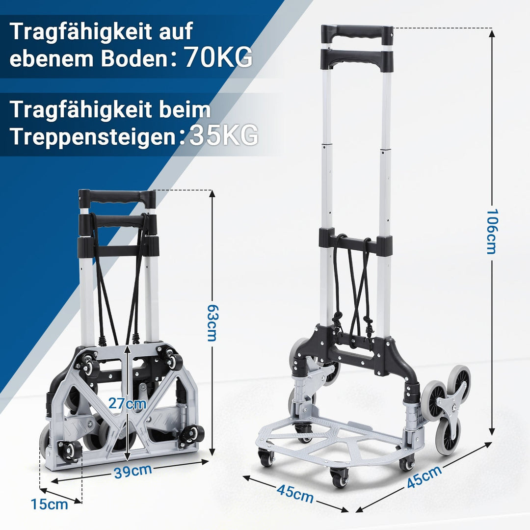 Stair Climber Trolley Foldable Stair Hand Truck up to 75kg | Kalsten