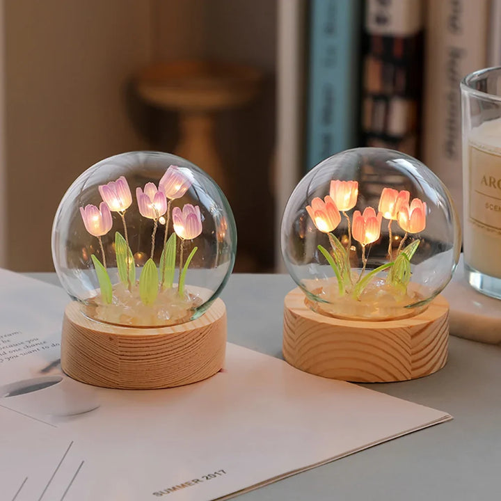 TulipGlow Elegant Floral Table Lamp – Refined Lighting Kalsten