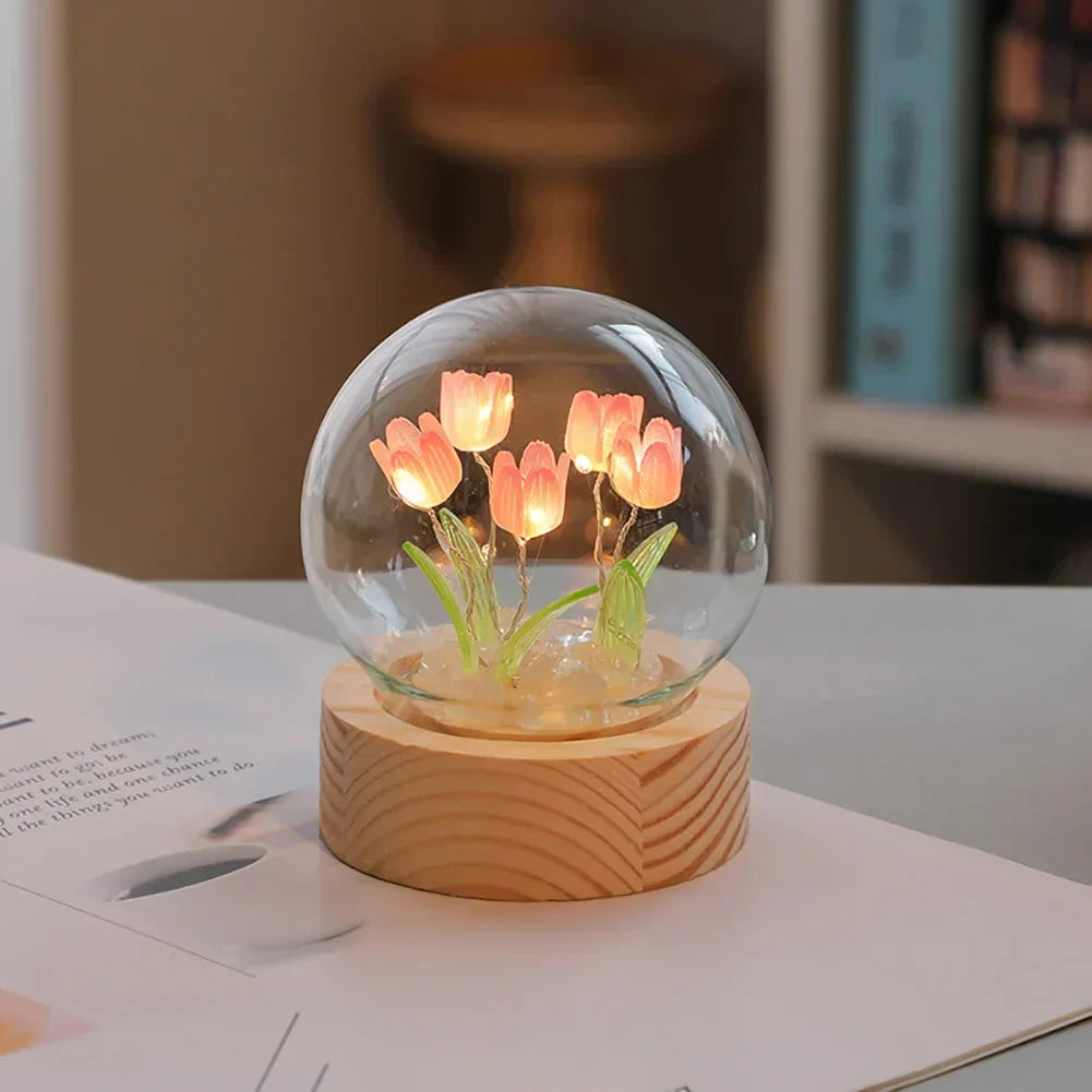 TulipGlow Elegant Floral Table Lamp – Refined Lighting Kalsten