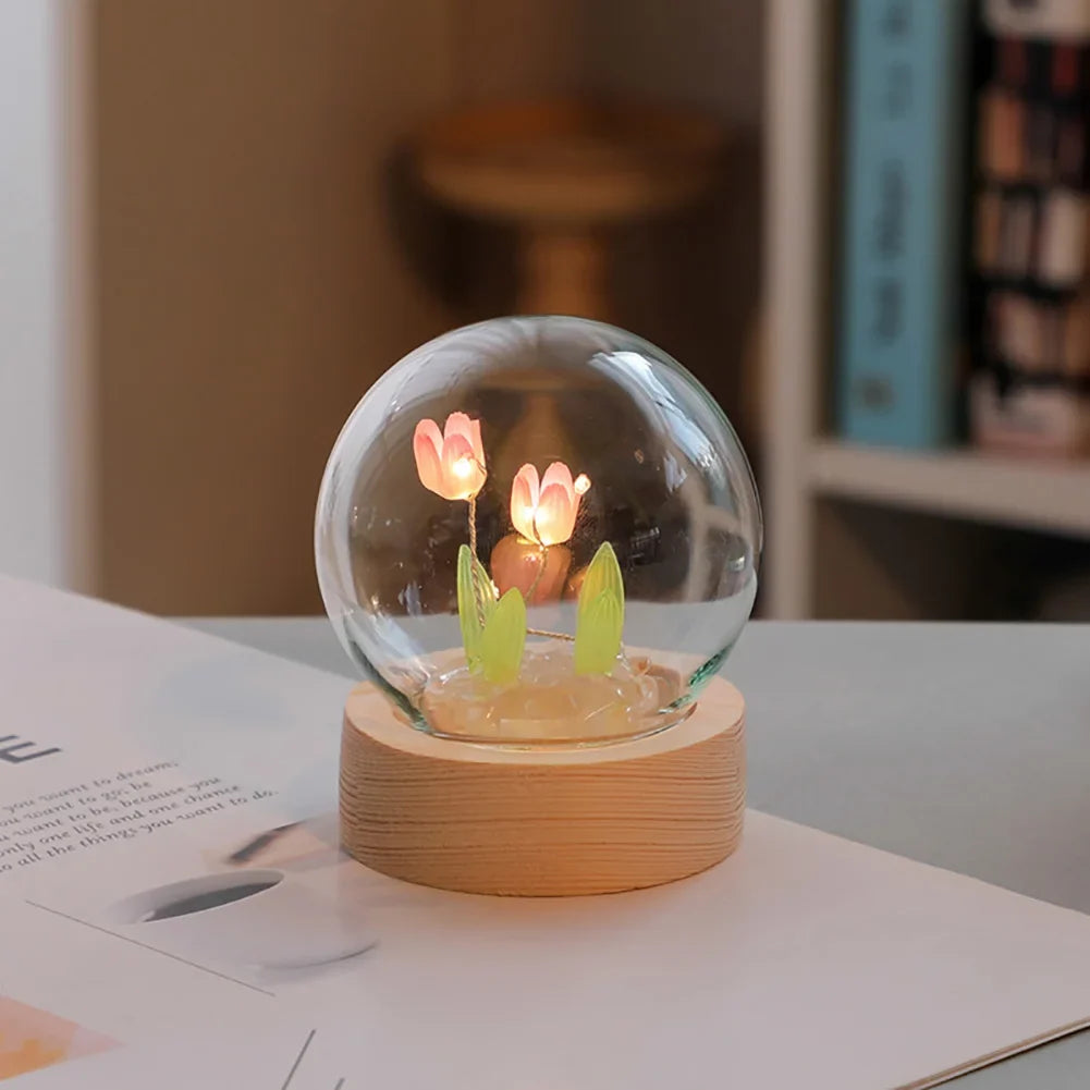 TulipGlow Elegant Floral Table Lamp – Refined Lighting Kalsten