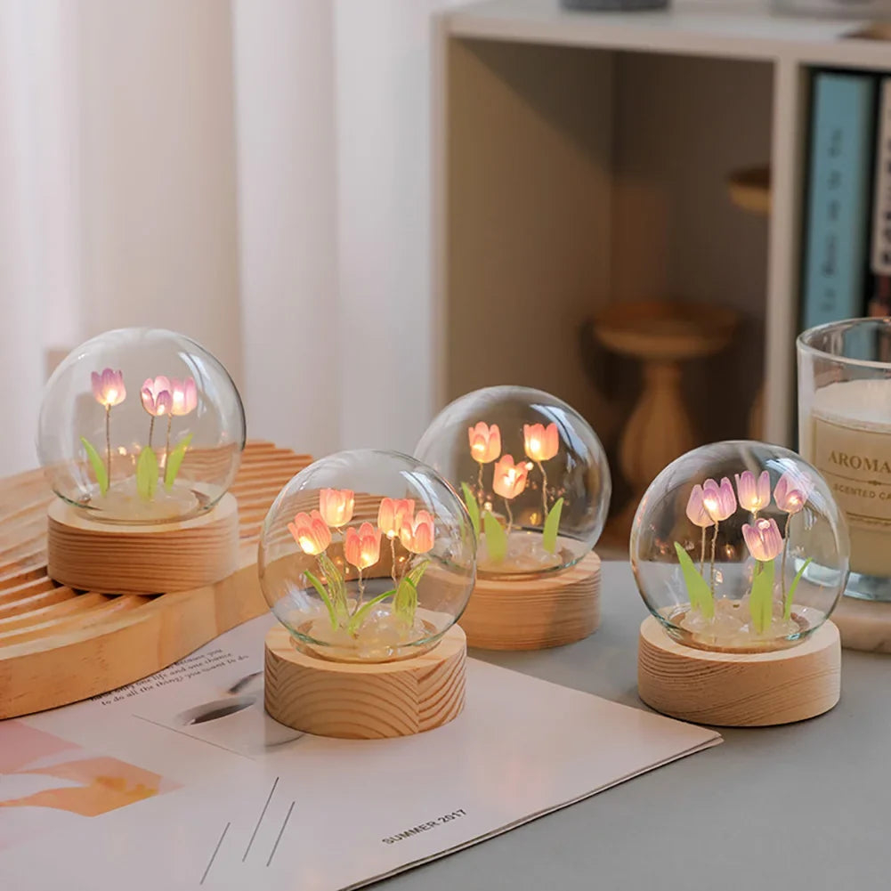 TulipGlow Elegant Floral Table Lamp – Refined Lighting Kalsten