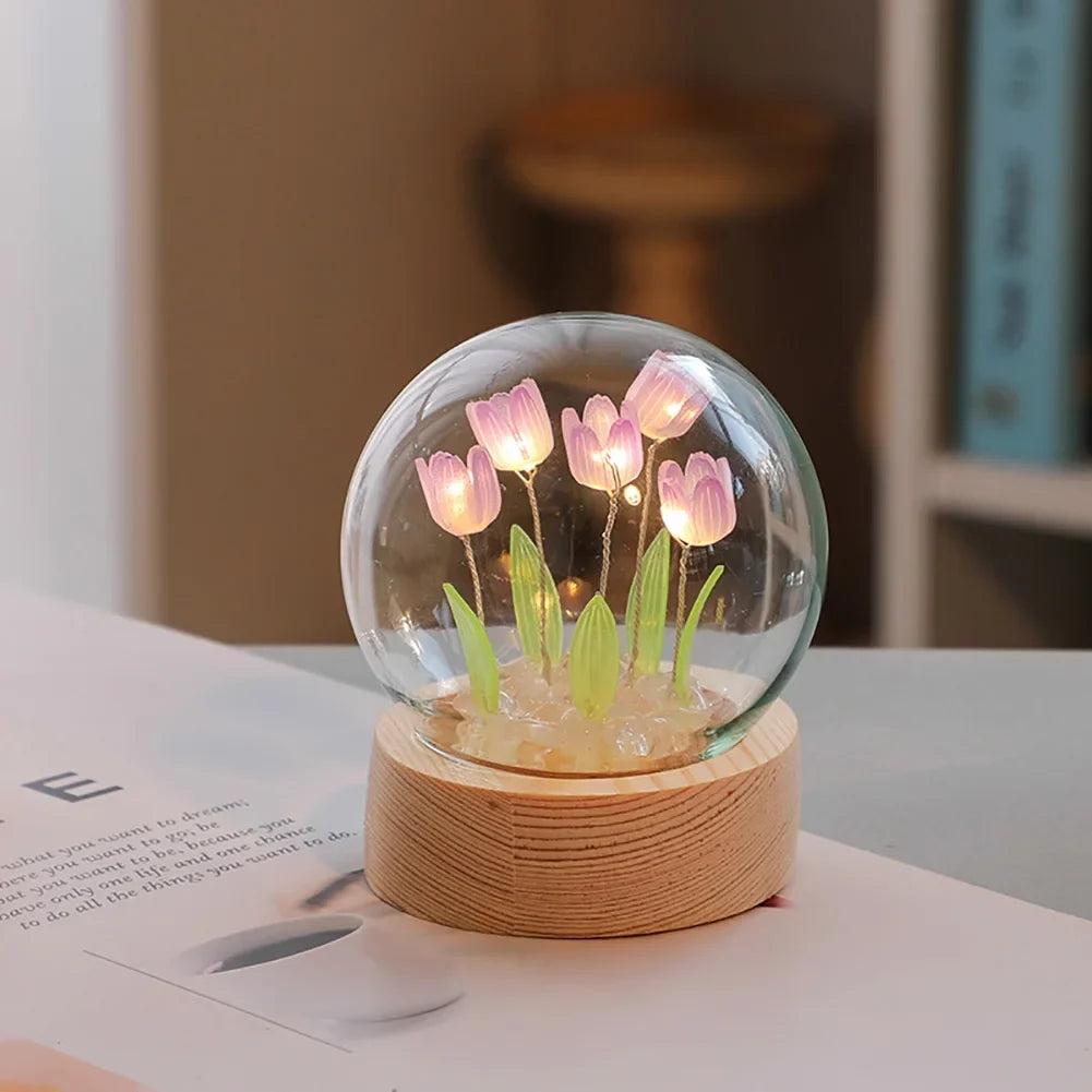 TulipGlow Elegant Floral Table Lamp – Refined Lighting Kalsten