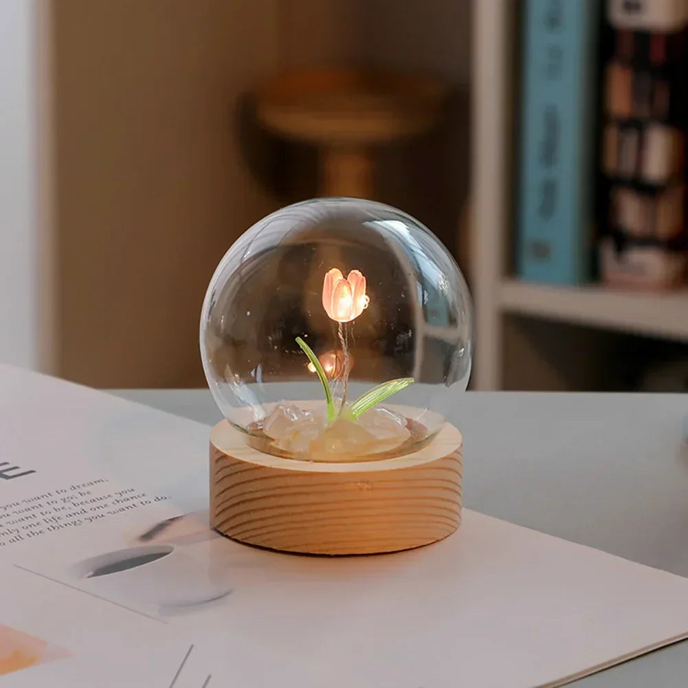 TulipGlow Elegant Floral Table Lamp – Refined Lighting Kalsten