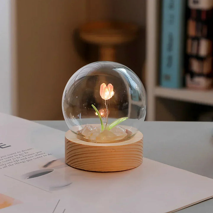 TulipGlow Elegant Floral Table Lamp – Refined Lighting Kalsten