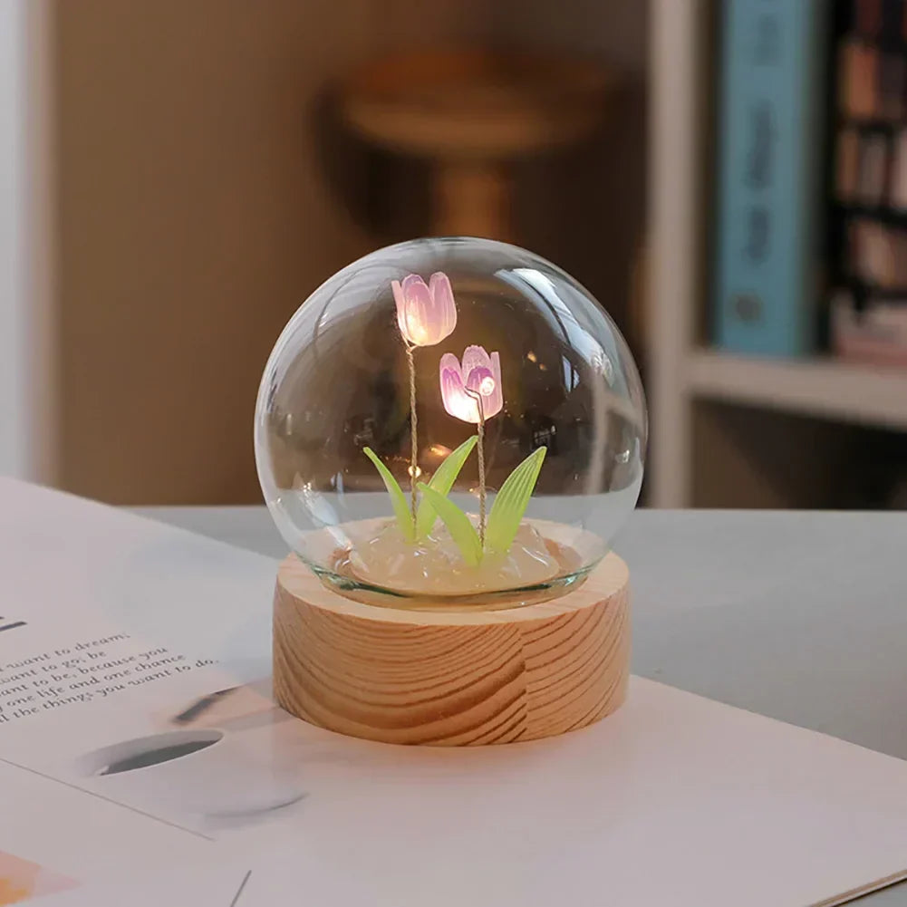TulipGlow Elegant Floral Table Lamp – Refined Lighting Kalsten