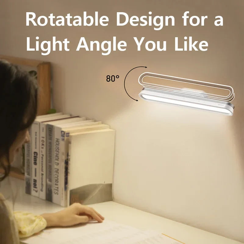 Baseus Magnetic Hanging LED Desk Lamp | Rechargeable, Stepless Dimming, Versatile Lighting for Desk, Cabinet, and Closet | Kalsten
