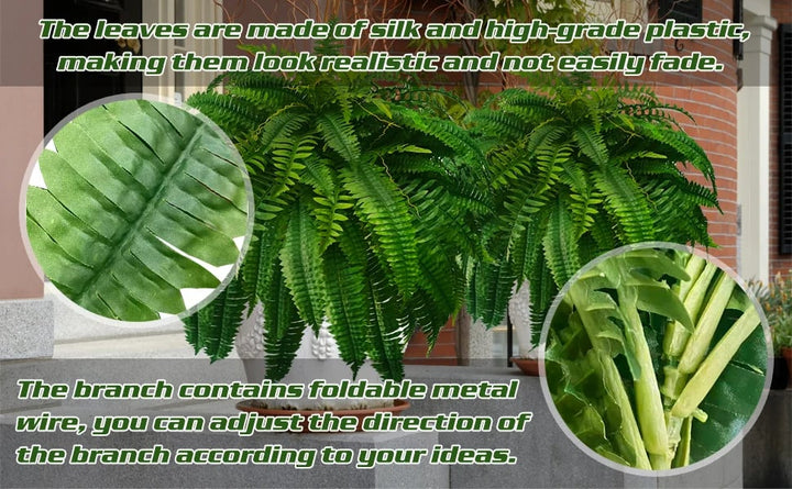 Kalsten | EverGreen Boston Fern – Artificial Plant with UV Protection and Weather Resistant Design
