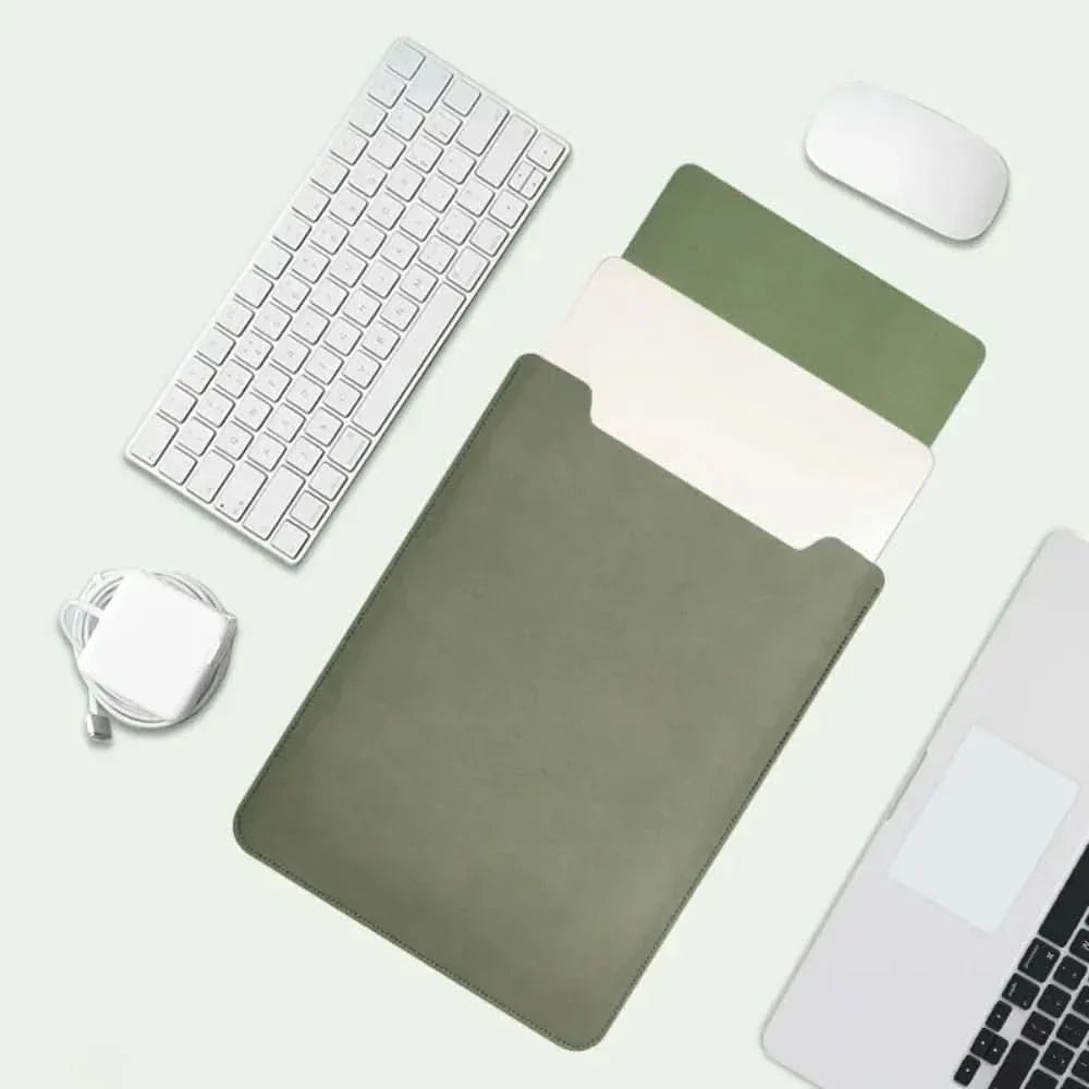 Skanto | Ultra-Slim PU Leather Laptop Sleeve (13–15 inch) – Waterproof & Multifunctional