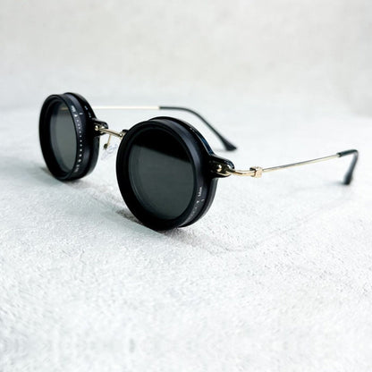 Skanto | Unisex Round Polarized Sunglasses – Adjustable Light Reduction – Premium Metal Frame