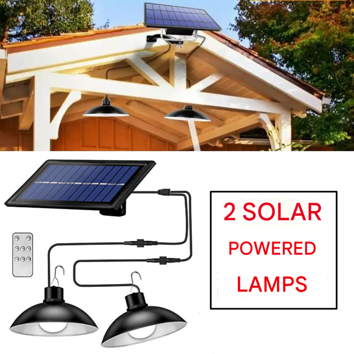 SolarDuo LED Lamp Set on Solar Energy with Remote Control | Kalsten